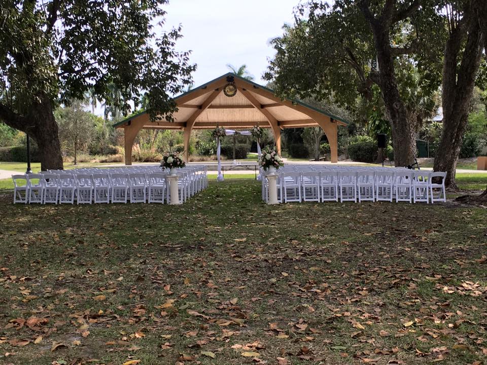 View of a wedding set up at the Old Davie School