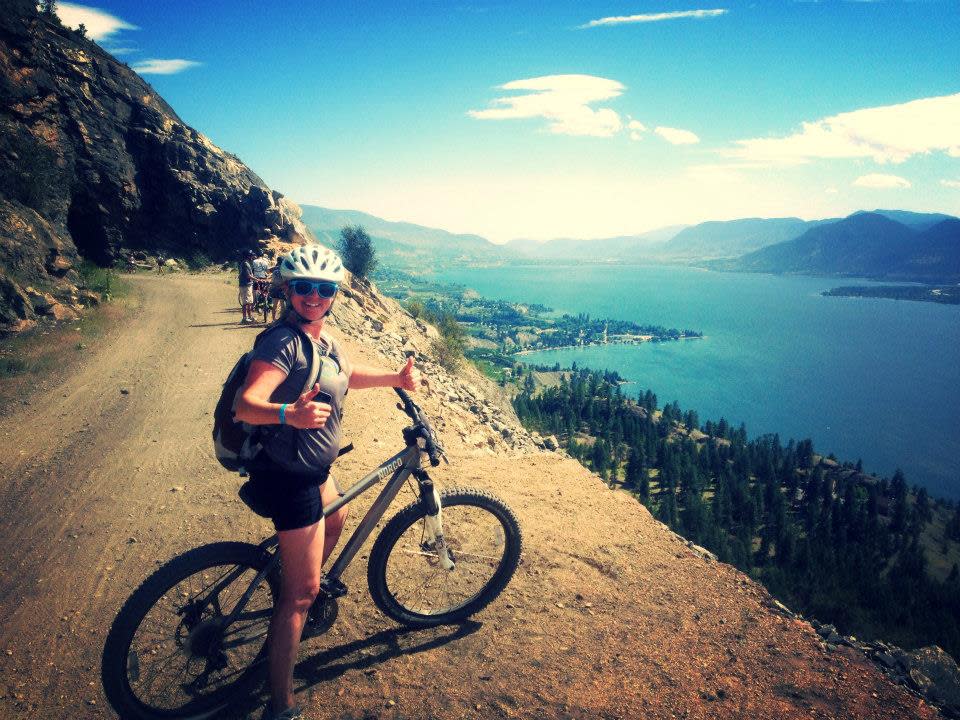 Jacqui biking in the Okanagan