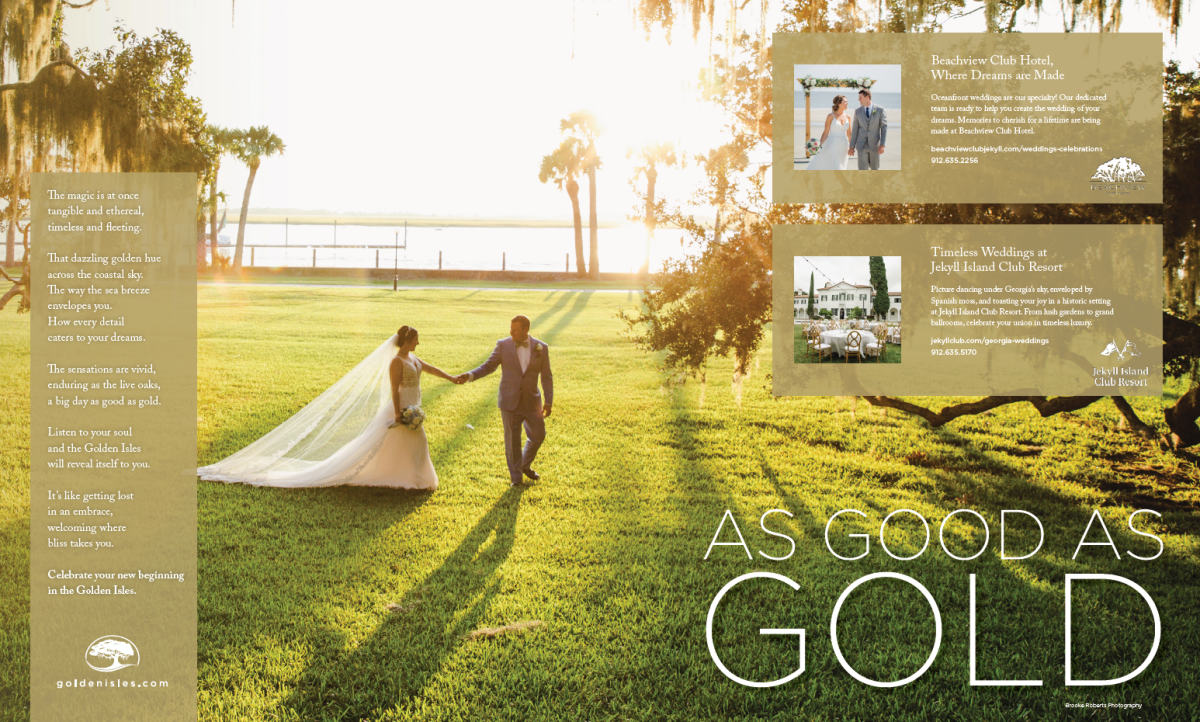 This is an example of a wedding print ad in the CVB's co-op program.