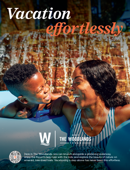 Visit The Woodlands Leisure Advertising - Woman with child in pool at The Woodlands Resort in The Woodlands, Texas