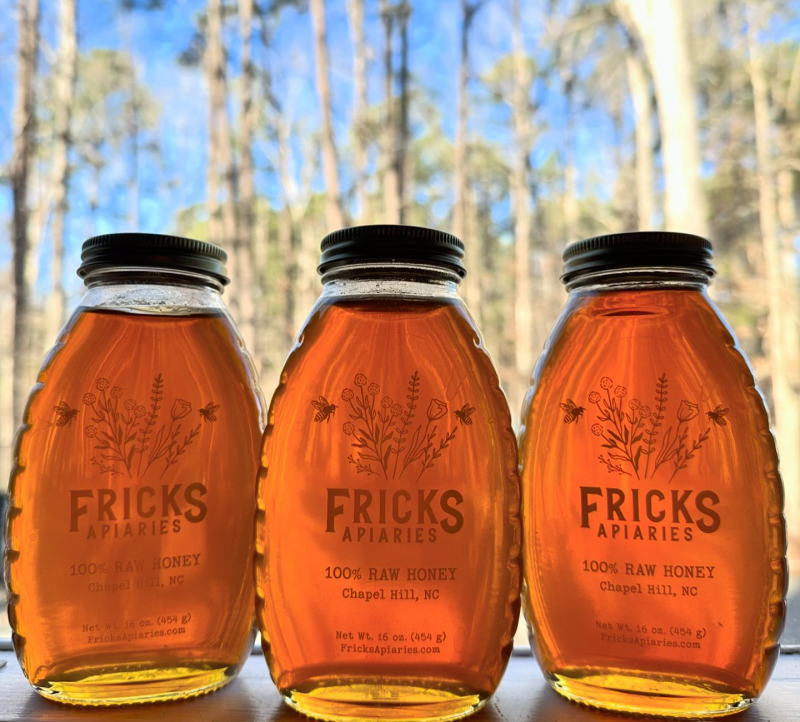 Jars of Fricks Apiaries Raw Honey