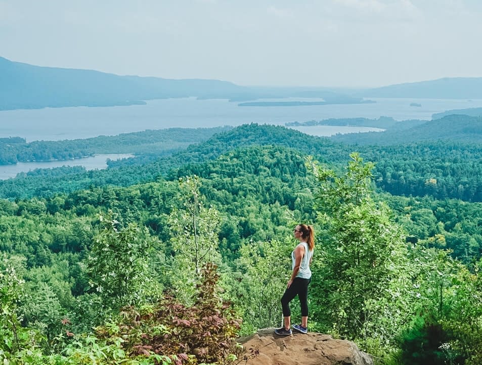 Trusted Travel Girl over looking lake george
