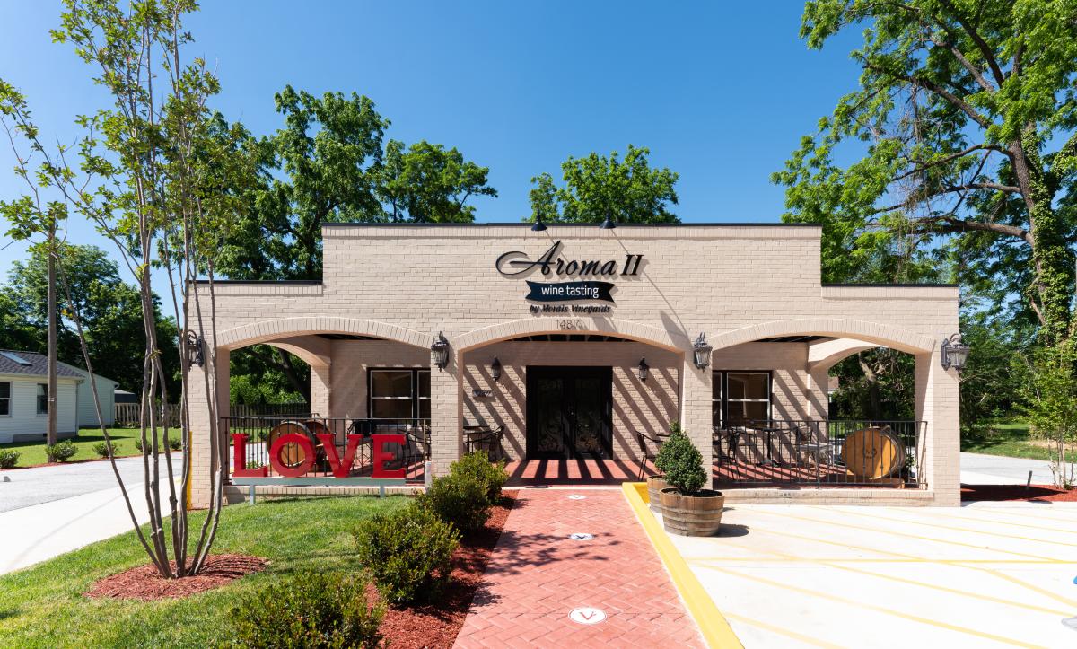 Aroma II in Haymarket exterior with red Love sign
