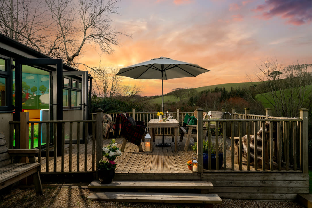 patio at sunset