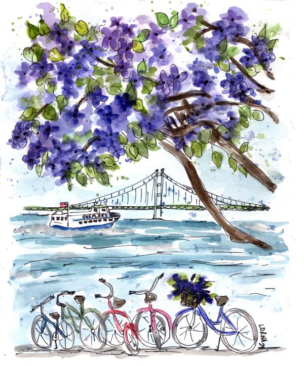 2024 Lilac Festival Poster People's Choice Award Winner “All things Mackinac!” by Lorna Bricco