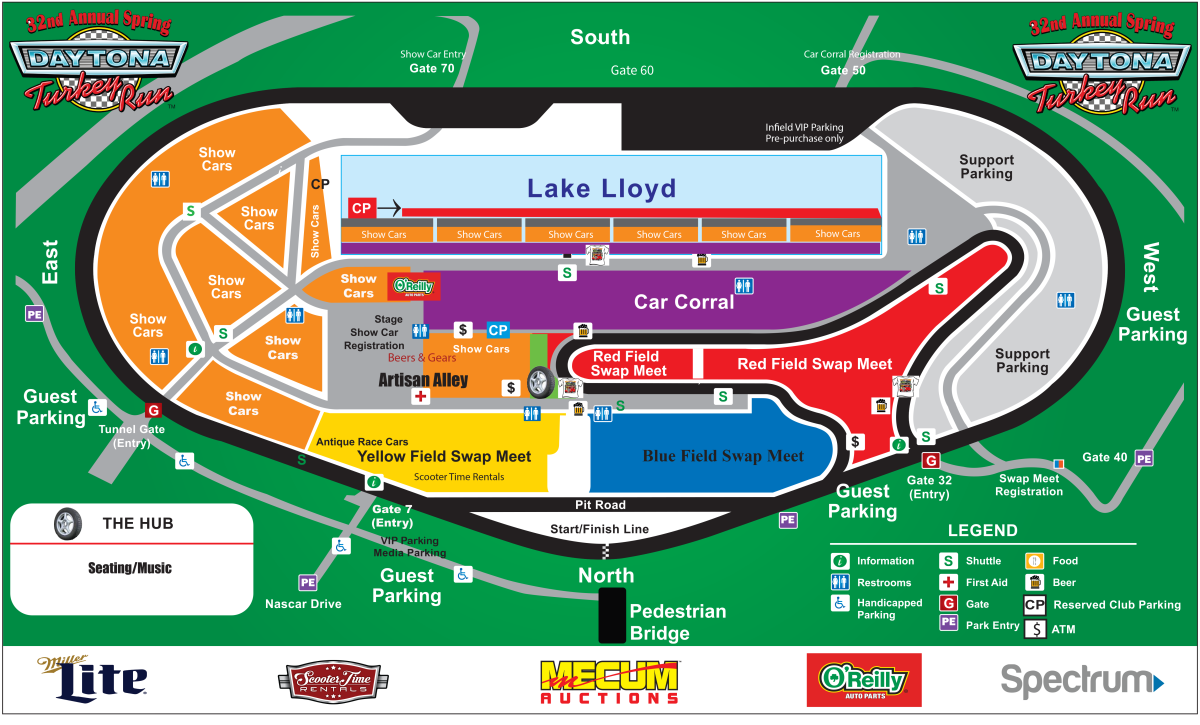 2022 Spring Daytona Turkey Run Map