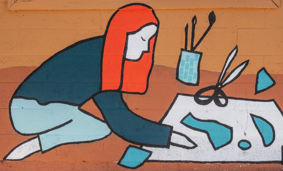 creating a mural- in progress