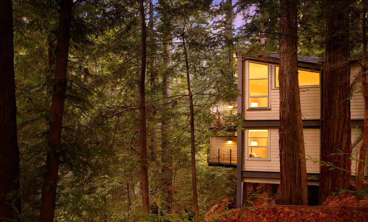 Tree house rooms at the Canyon Ranch Wellness Retreat in Woodside, CA