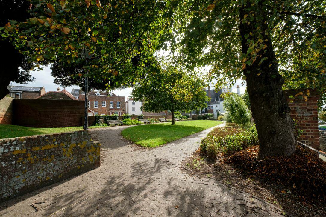 Park area with trees in Old Town, Southampton