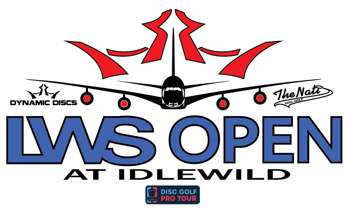 Image is of the LWS Open logo that has a Plane coming in with LWS Open at Idlewild written below it.