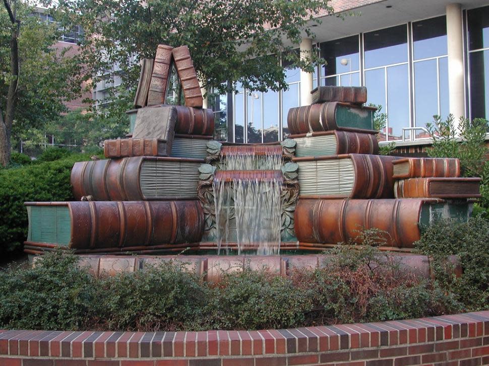 Book Fountain at Main Library (photo: Public Library of Cincinnati and Hamilton County)