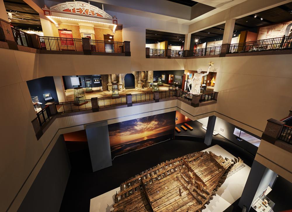 view from the top floor of the Bullock Texas State History Museum in Austin Texas