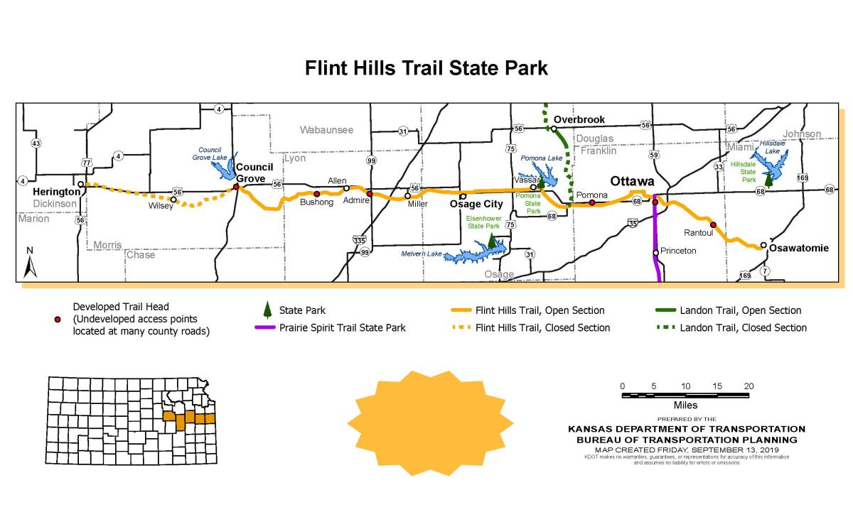 Flint Hills Trail State Park Map