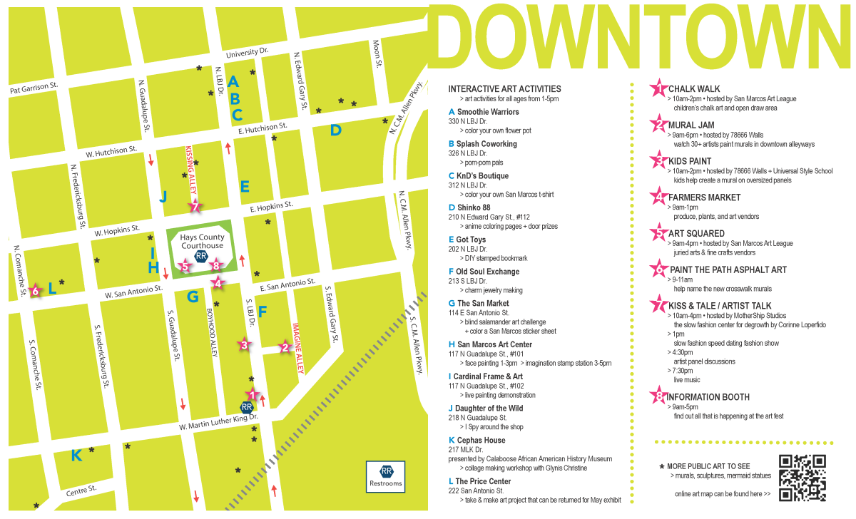 A map view of the Art Fest festivities