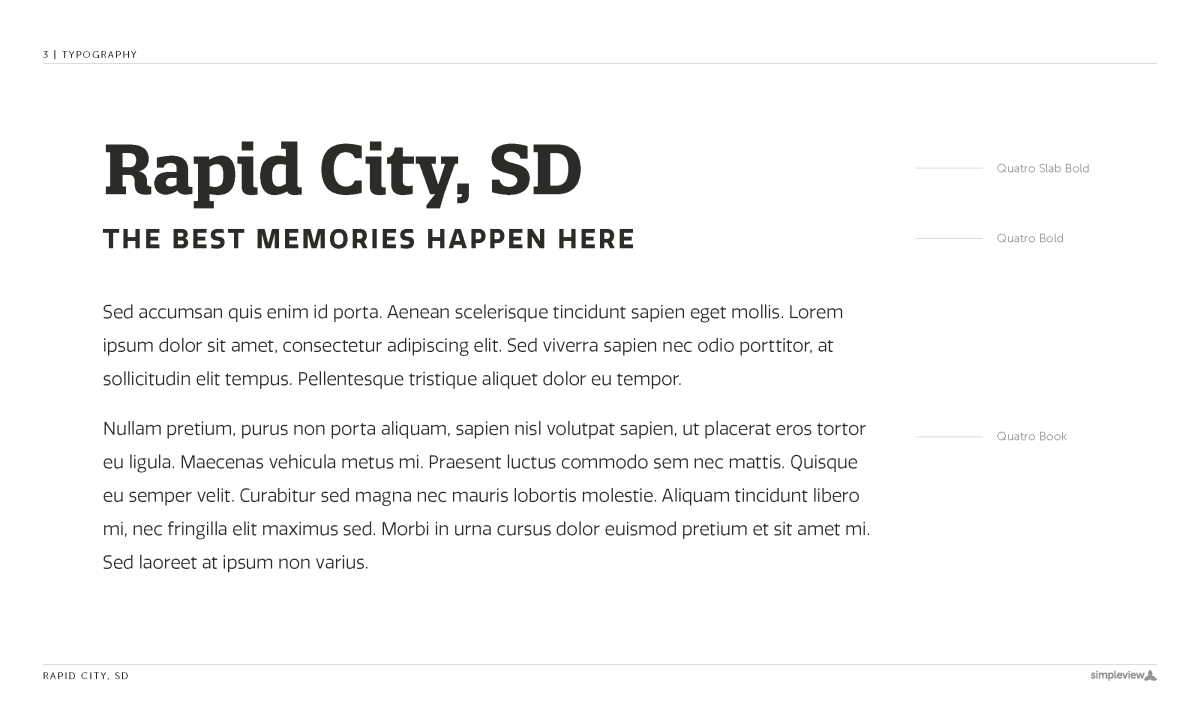 Visit Rapid City - Visual Identity Typography 2024 | Simpleview Inc