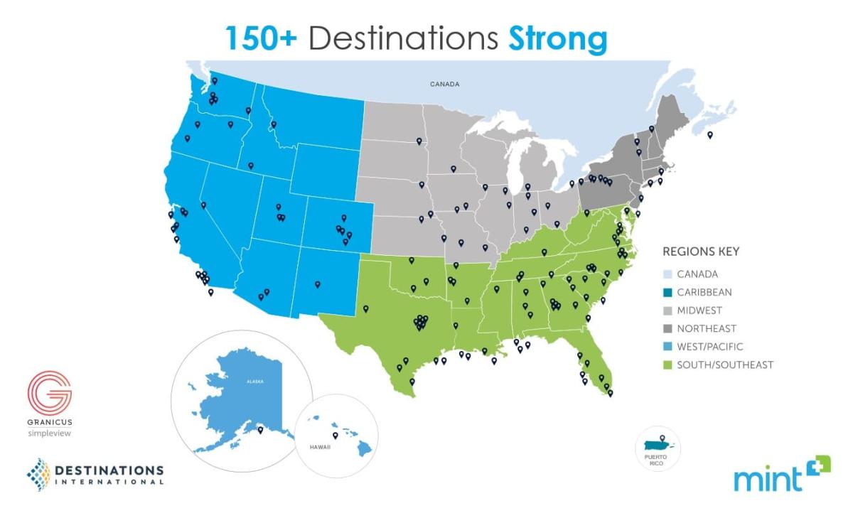 A map of MINT+ customers.