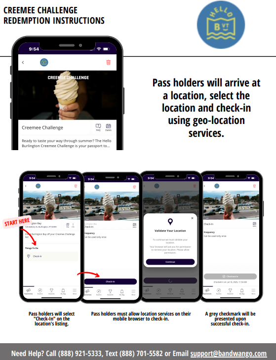Creemee Pass Redemption Instructions