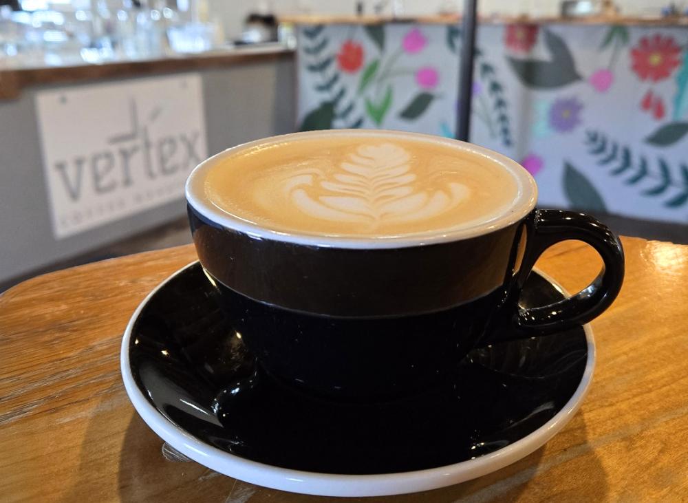 cup of vertex coffee in ypsilanti