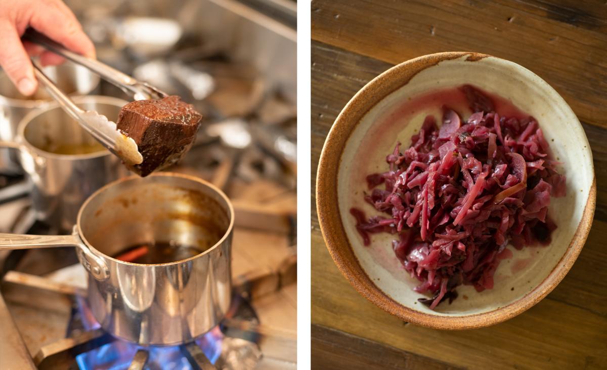 SkyFire Restaurant at Bishop's Lodge, Venison Steak & Red Cabbage Slaw