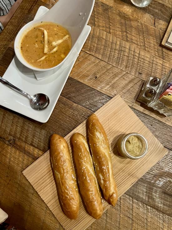 Pretzels and soup