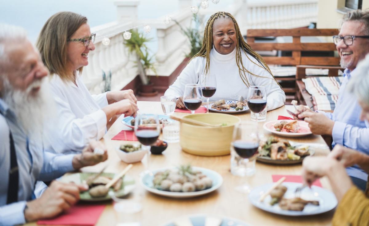 Friends Sharing Brunch in Orange County