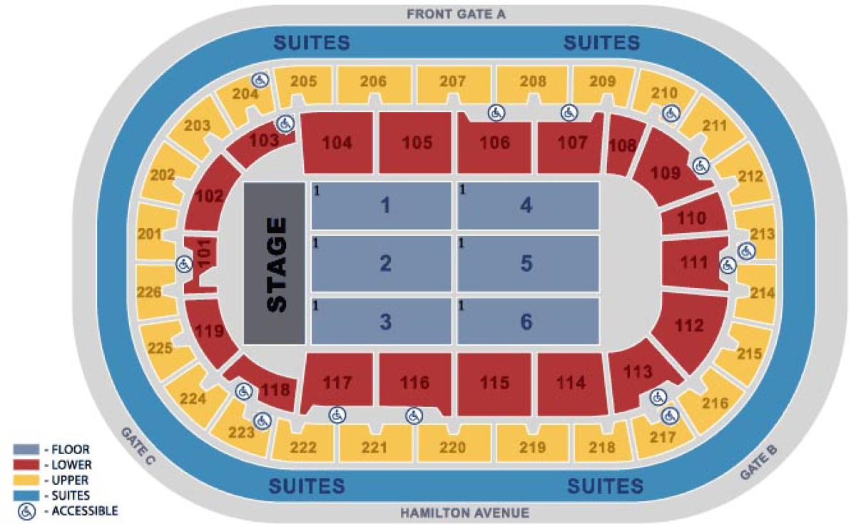 Seating plan for the CURE Arena with General Admission