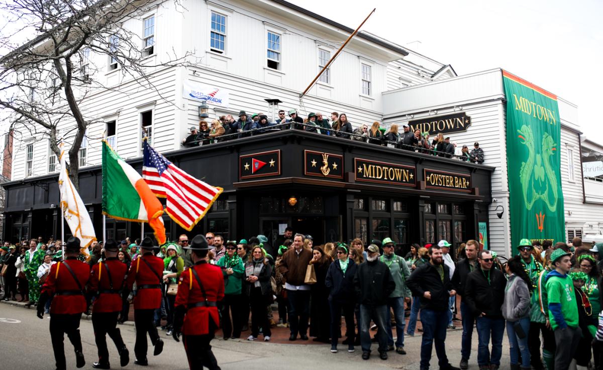 Saint Patrick's Day Parade at Midtown Oyster Bar in  Newport, RI