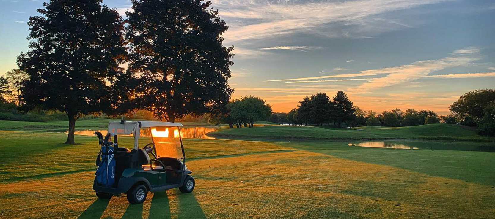Golf Cart at sunset