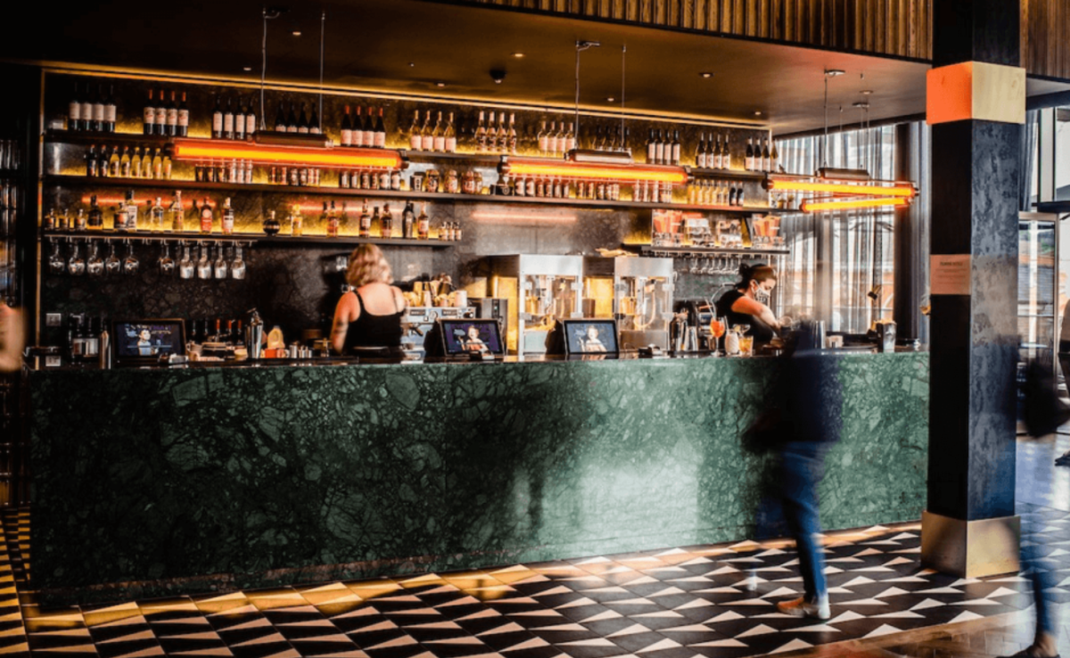 View of the bar inside the Everyman Cinema in Lincoln