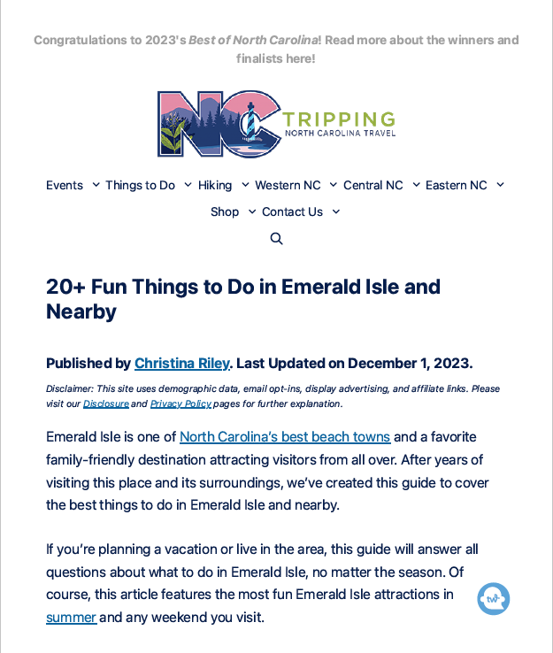 NC Tripping Fun Things to Do in Emerald Isle Cover