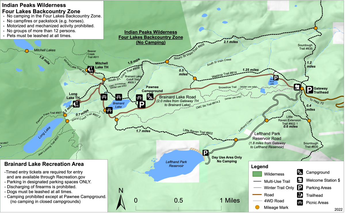 Brainard Lake Summer Map