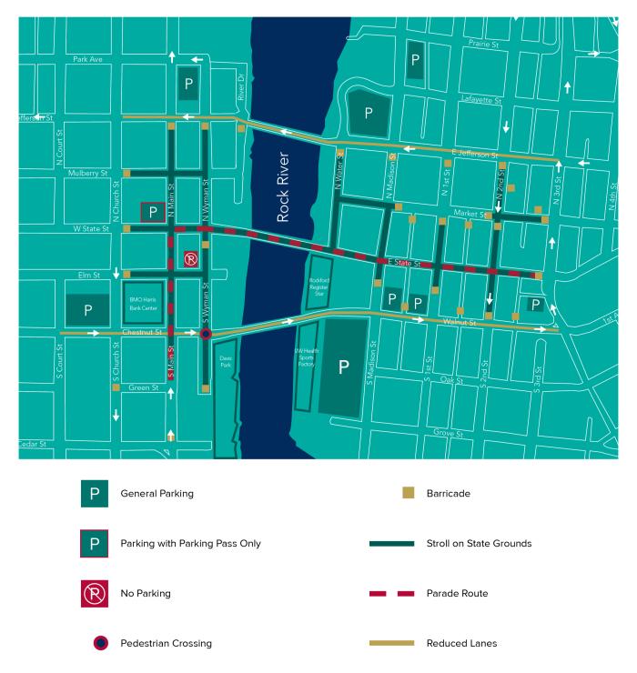 Stroll on State 2021 parking map
