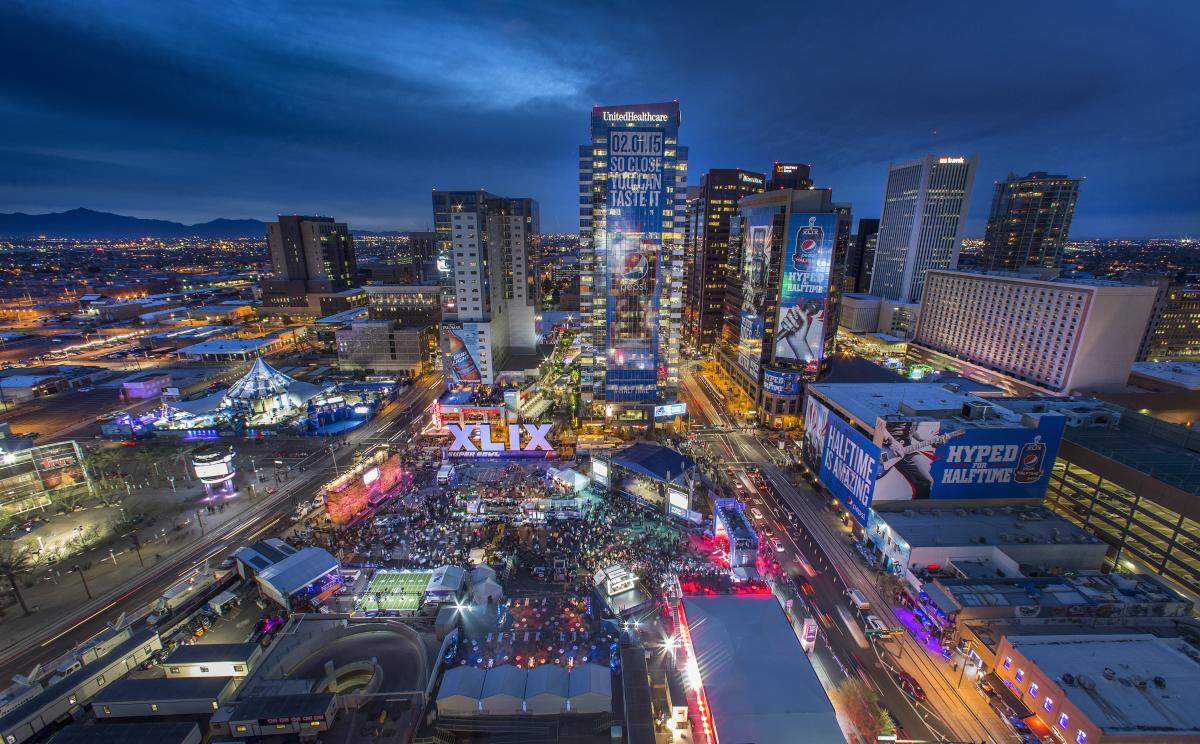 Super Bowl Central in downtown Phoenix in 2015