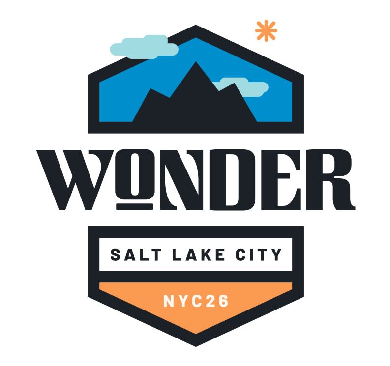 Church of the Nazarene logo reading "WONDER Salt Lake City NYC26" with black and blue mountain background.