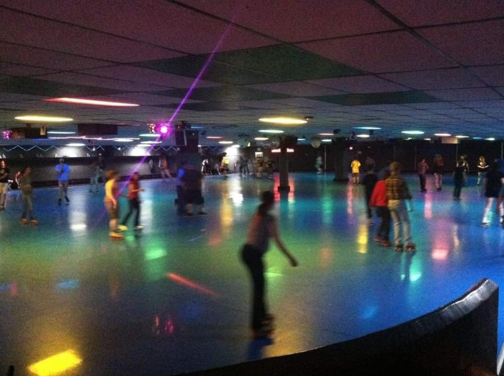 Indoor roller skating at Rollerland Skate Center