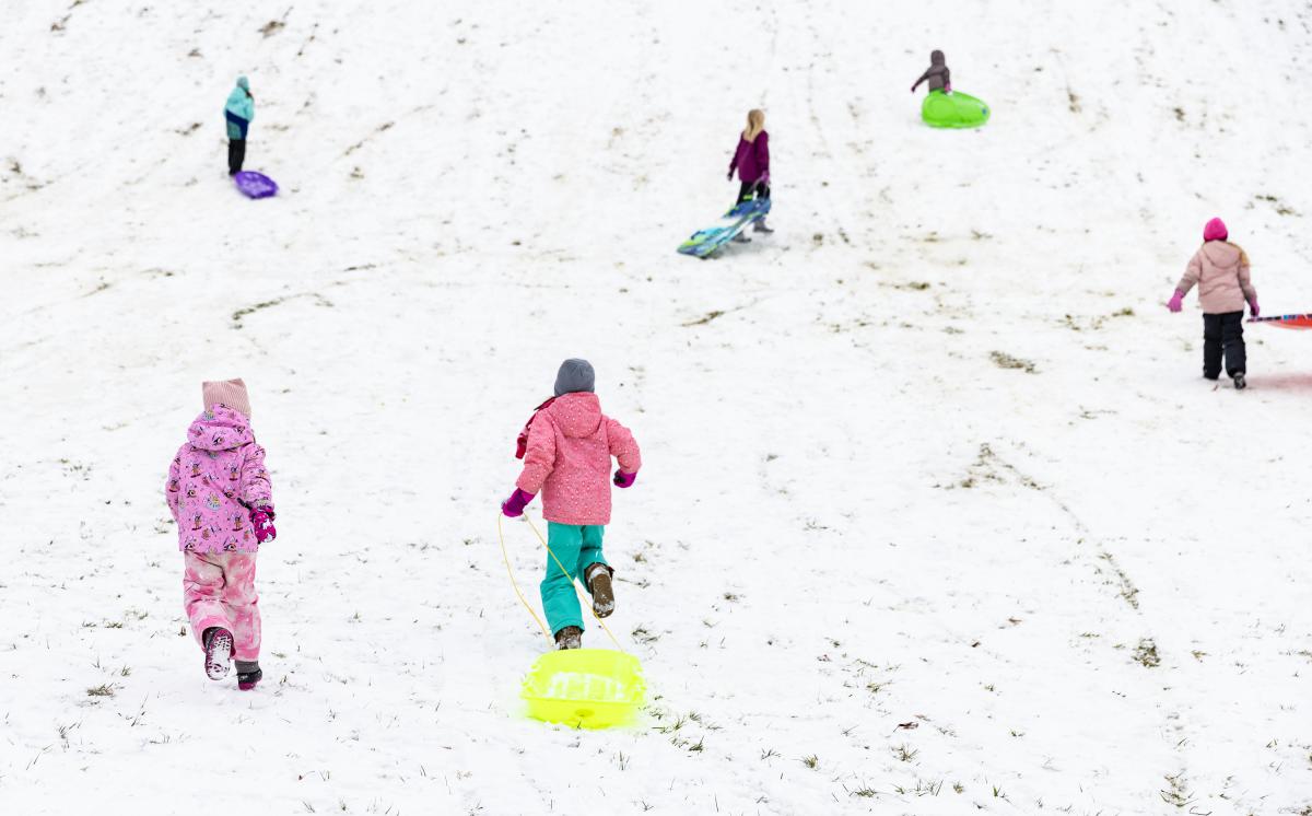 Sledding - Kids - Winter - Potomac Banks Area