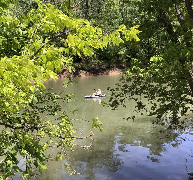 kayaker on a trail