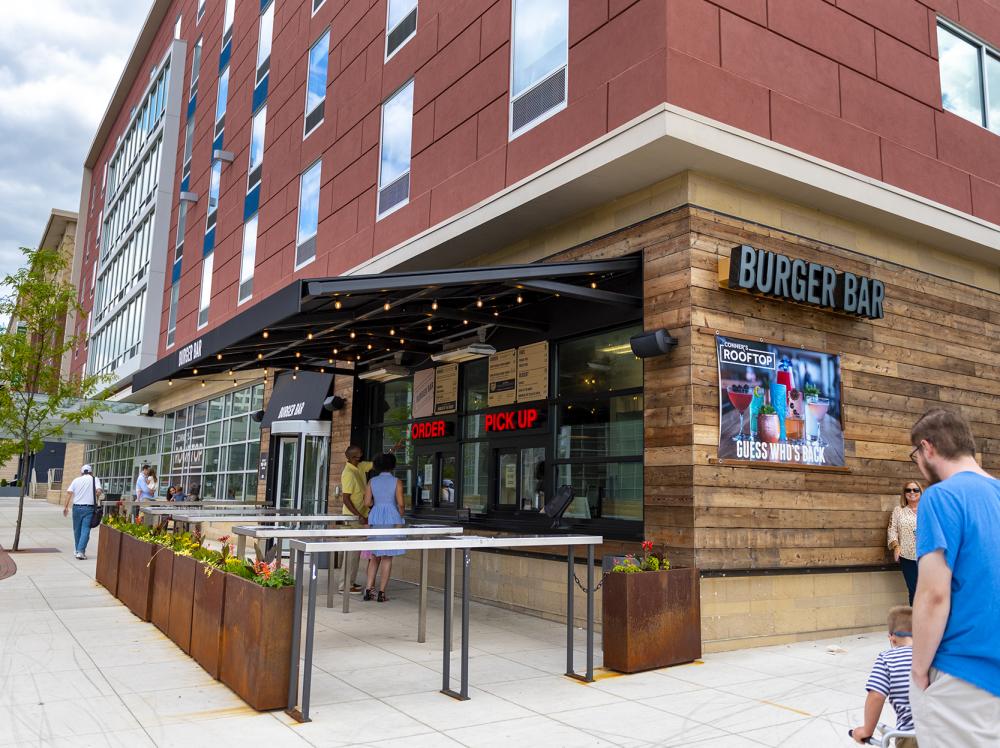 Families at Burger Bar in downtown Fort Wayne