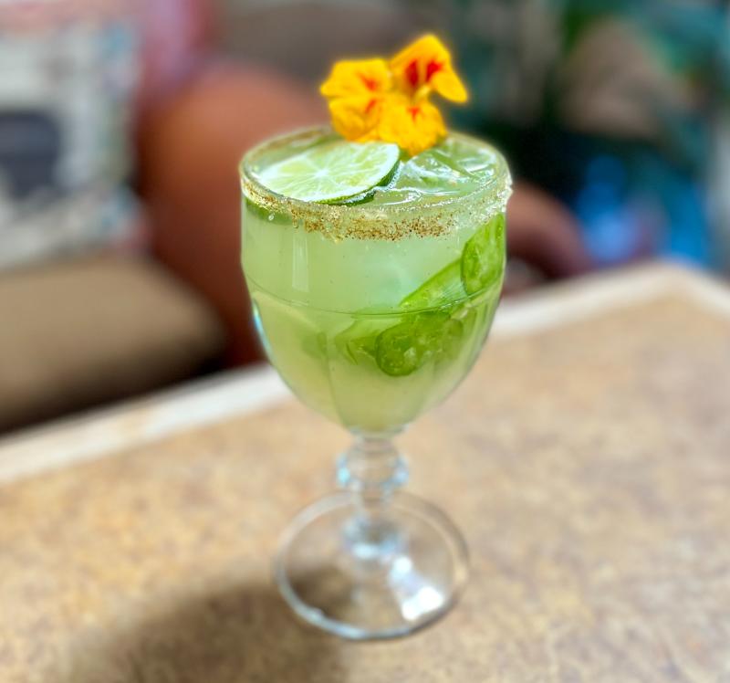 A spicy margarita from El Pinto Restaurant