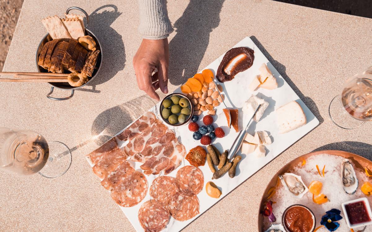 charcuterie plate and oysters at Daou Winery