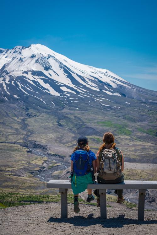 Girls at Mount St. Helens