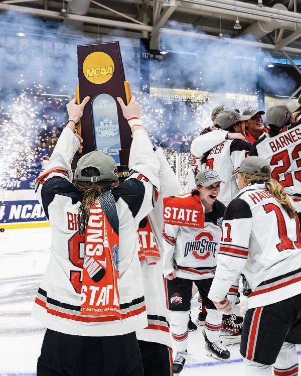 Hannah Bilka celebrates the National Championship. | Photo via Hannah Bilka's Instagram