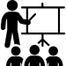 Icon of a teacher with 3 pupils