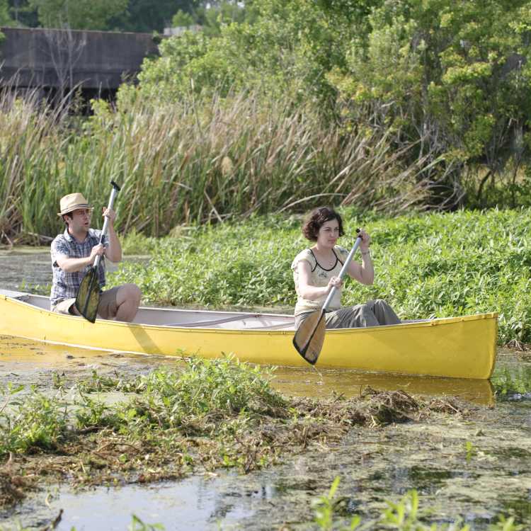 Couple Canoeing in Jefferson Parish