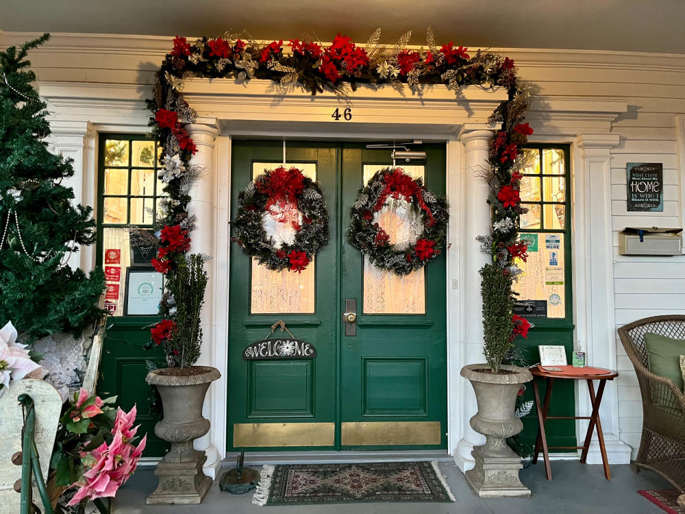 Abbington Green Bed and Breakfast Inn decorated for the holidays in Asheville, NC