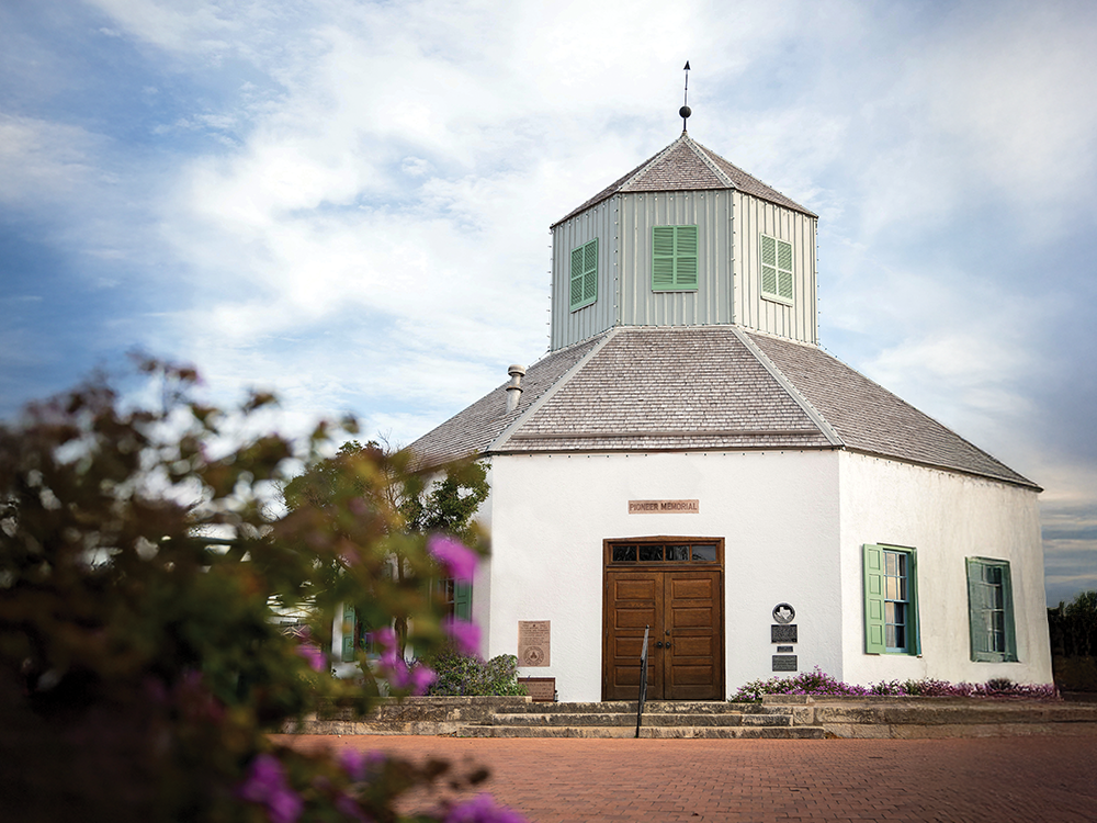 Historic building in the Fredericksburg town square.