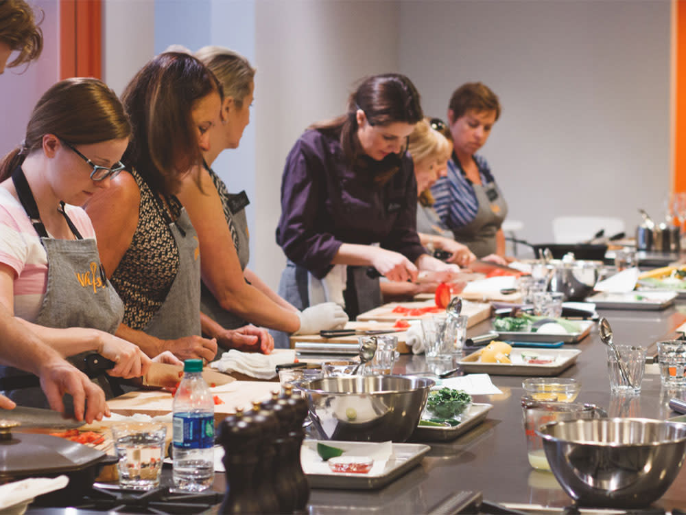 Women In A Cooking Class At Whisk In Bellevue, WA