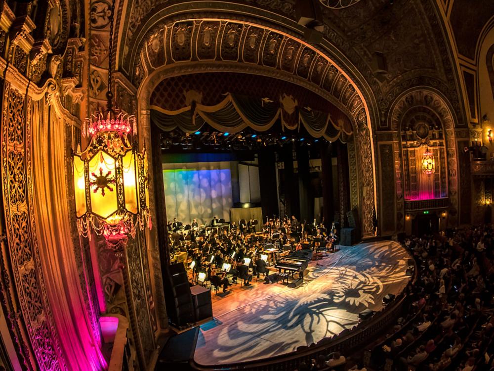Fort Wayne Philharmonic playing on the Embassy Theatre stage in Fort Wayne, Indiana