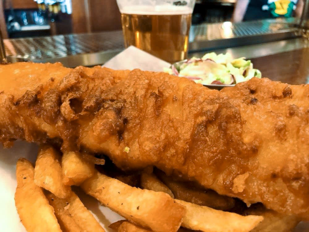 Close up of fish and chips at J.K. O'Donnell's Irish Ale House in downtown Fort Wayne