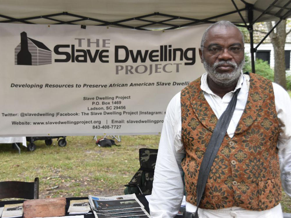 The Slave Dwelling Project Executive Director Joseph McGill in period costume